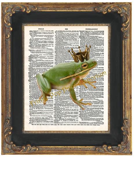 Frog Prince Art Print 8 X 10 Dictionary Page Altered Art Etsy