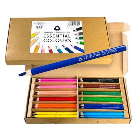 Jumbo Triangular Essential Colours Pencils Learn Play Nexus