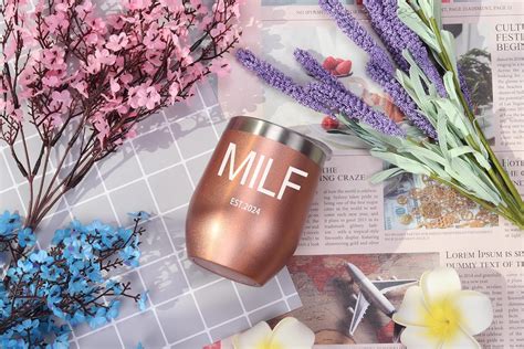 Regalos para nueva mamá vaso de vino MILF Est divertida idea de regalo para mamá