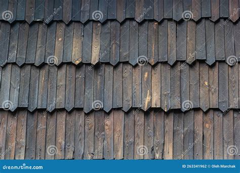 Perspective Wood Roof Texture Old Wooden Roof Texture Stock Photo