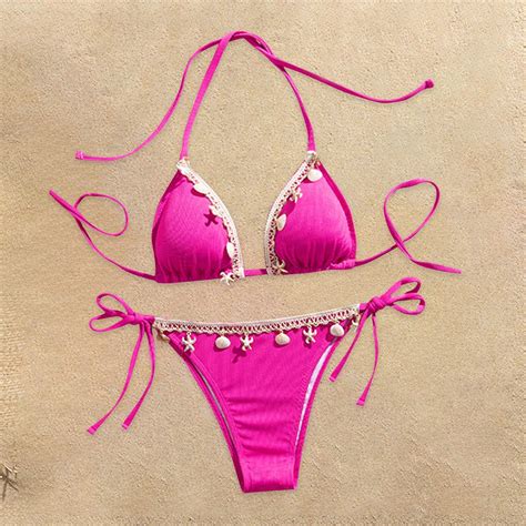 Qepwscx Swim Suits For Women New Fashion Comfortable Bikini Women S Sexy Plain Color
