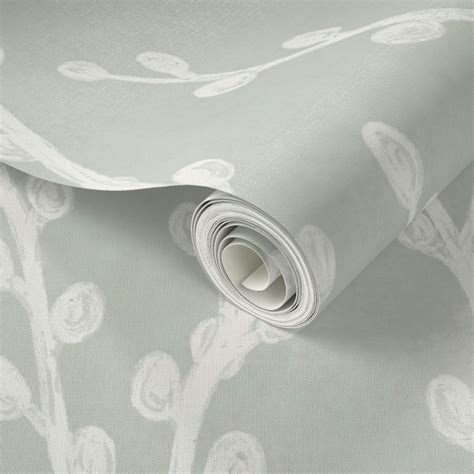 Dusty Sage Can Be Warm Pussy Willows Wallpaper Spoonflower