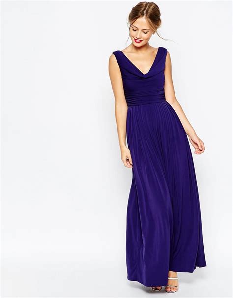 Asos Wedding Cowl Neck Maxi Dress At Asos Maxi Dress Solid Color