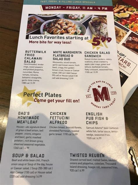 Menu At Millers Ale House Pub And Bar Tallahassee