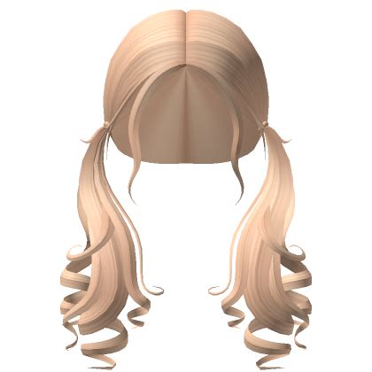 Long Curly Pigtails Hair In Blonde Roblox