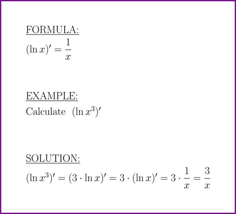 The derivative of natural logarithm (formula and example) – LUNLUN.COM