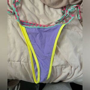 Shein Swim Shein Summer Beach Contrast Binding Tie Side Bikini Bottom Size Med Never Worn