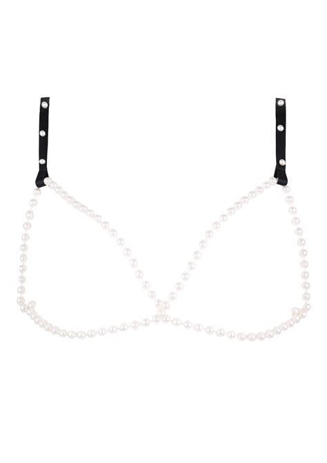 Reggiseno Aperto Senza Coppe Filo Di Perle E Stringhe Milena Lingerie