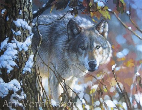 Winter Wolf Painting