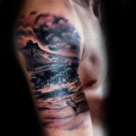 90 Surf Tattoos For Men Oceanic Design Ideas