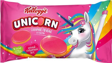 Печенье Kelloggs Unicorn Cахарное в глазури Клубника 105г - купить с ...