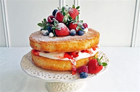 Naked Cake With Berries And Cream Dessert Recipes GoodtoKnow
