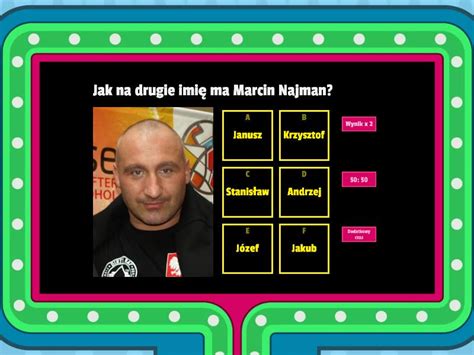 Quiz O Marcinie Najmanie Juego De Concurso