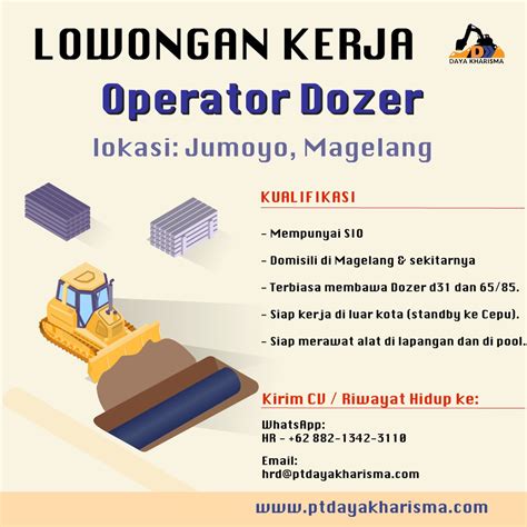 Lowongan Kerja Operator Dozer Di Pt Daya Kharisma Lokerjogja Id