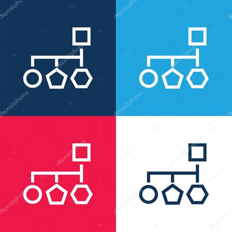 Esquema de bloques de formas geométricas básicas azul y rojo conjunto