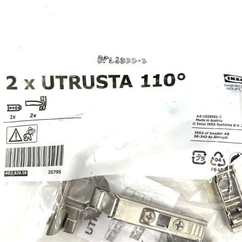 IKEA Utrusta 110 Degree Door Hinges 402.826.58 (Blum 70T359) - Set of 2 ...