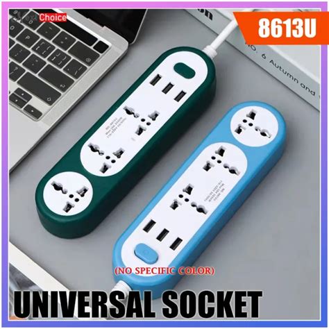 Universal Outlet Extension Cord Power Socket 250v 250w With 3 Usb