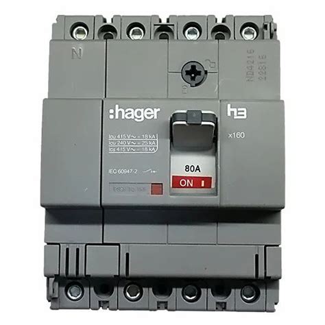 Hager MCCB 63 4 Pole 18 Ka Hda081z At 3081 Piece Hager MCCB In