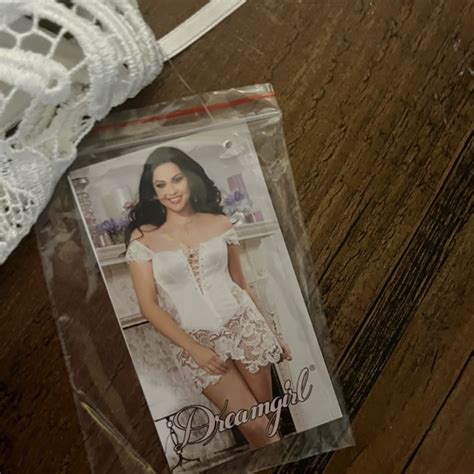 Dreamgirl Intimates Sleepwear Plus Size White Vintage Style Bustier Corset Lace Lingerie