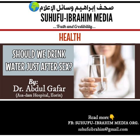 SHOULD WE DRINK WATER JUST AFTER SEX