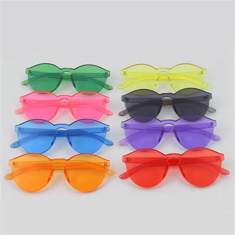 Candy Colored Oversized One Piece Lens Sunglasses Top Tier Style