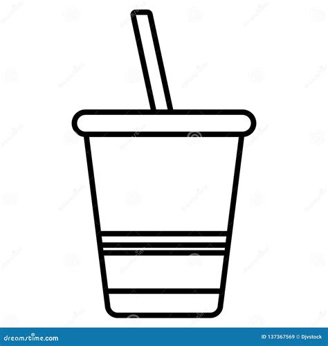 Plastic Cup With Straw Stock Vector Illustration Of Drink 137367569