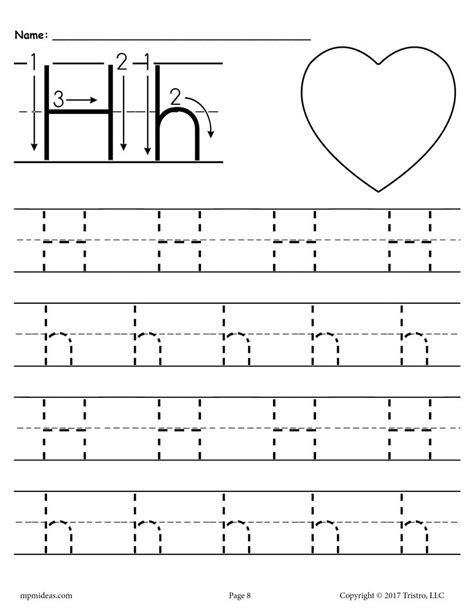 Printable Letter H Tracing Worksheet Letter H Worksheets Tracing Worksheets Printable