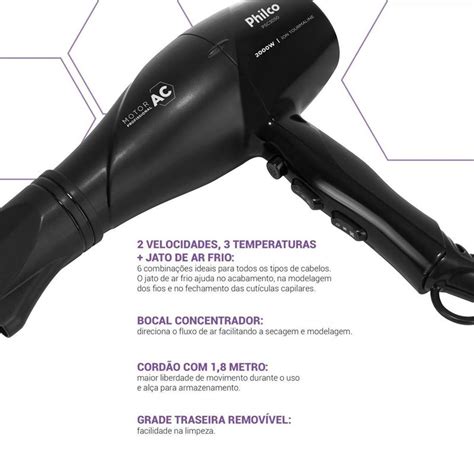 Secador De Cabelo Philco Psc3050 Motor Profissional 2000w - Secador de Cabelo Philco 2000W Motor Profissional PSC3050 - Loja ...