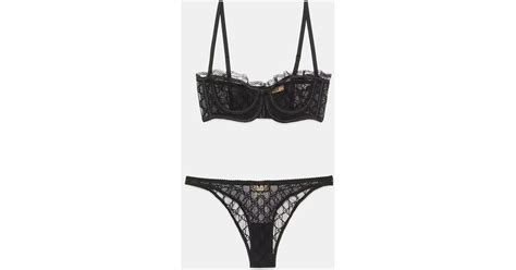 Gucci Gg Embroidered Tulle Lingerie Set In White Lyst