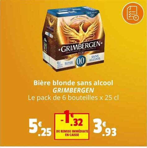 Promo Bière Blonde Sans Alcool Grimbergen chez Coccinelle Express iCatalogue fr