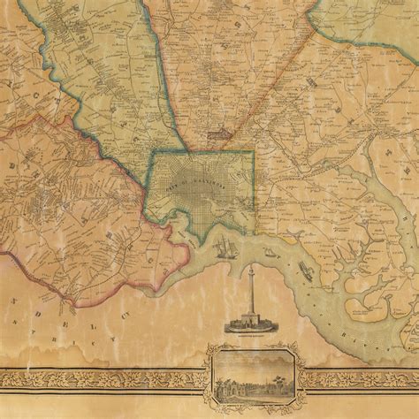 The first printed map of Baltimore County Maryland - Rare & Antique Maps