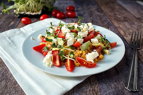 Linsen Avocado Salat Mit Feta Und Tomaten Schnelle Einfache Rezepte