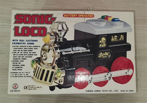 Vintage 80s Cheng Ching Toys Sonic Loco Train Battery Operated Boxed