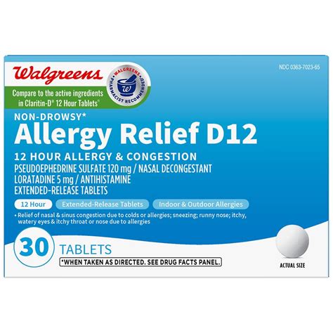 Walgreens Allergy Relief D Hour Allergy And Congestion Non