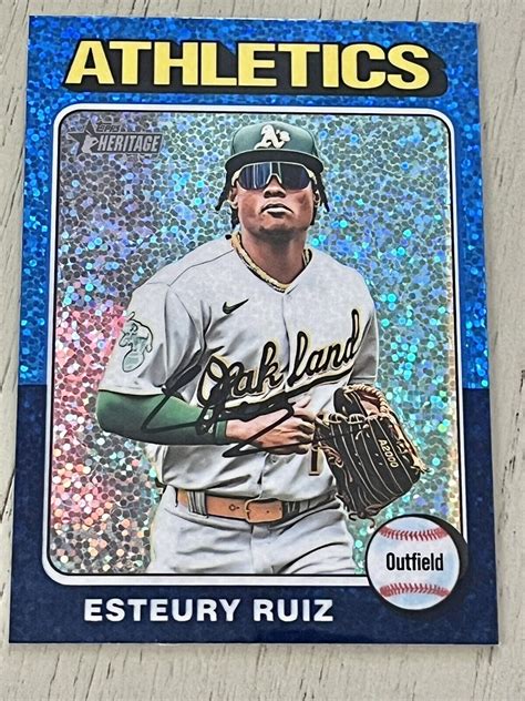 ESTEURY RUIZ 2024 Topps Heritage Chrome Blue Speckle Refractor 300