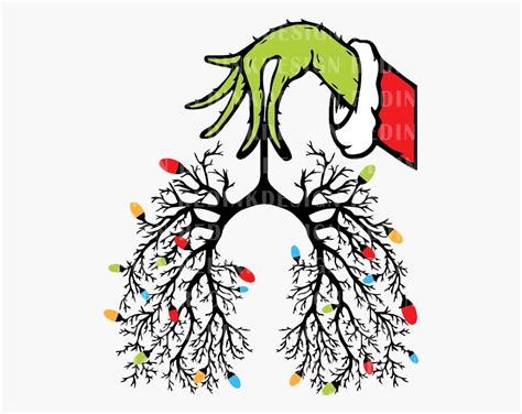 Lung Christmas Lights Svg Christmas Nurse Svg Respiratory Therapist