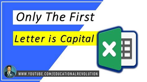 How To Capitalize Only The First Letter Of A Sentence In Excel Youtube