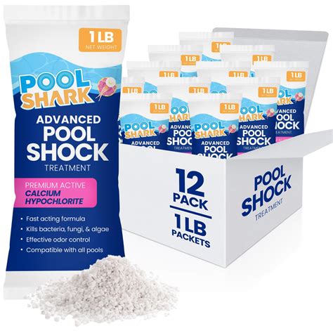 Pool Shark 68% Calcium Hypochlorite Pool Shock for Swimming Pools - 12