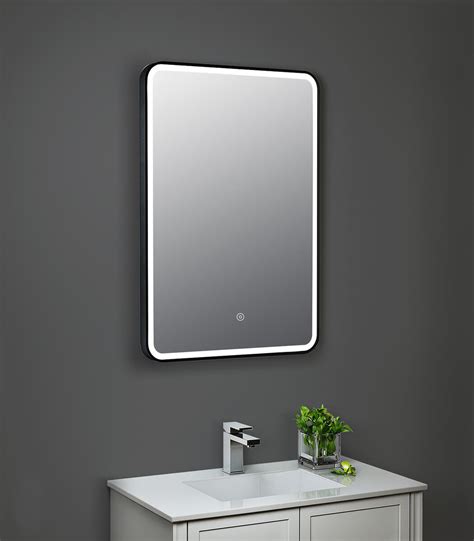 Hudson Reed Led Illuminated Touch Sensor Black Framed Mirror 500 X 700mm