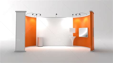 Isolated White Trade Show Display 3d Render Of Blank Expo Banner Stand