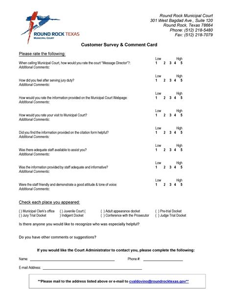 50 Printable Comment Card & Feedback Form Templates ᐅ TemplateLab