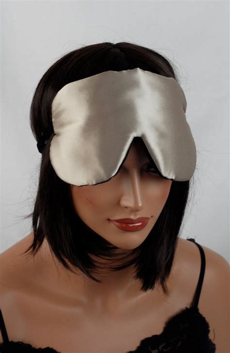 Pure Silk Eye Mask Sleep Mask Nude Black Charmeuse Fully Etsy