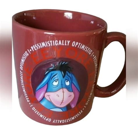 Disney Eeyore Pessimistically Optimistic 3D Embossed Coffee Mug