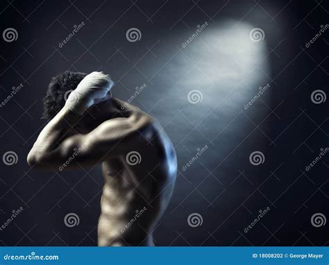 Two Naked Athlete With Strong Body Shirtless Hunks At Black Background Close Up Of An Athletic