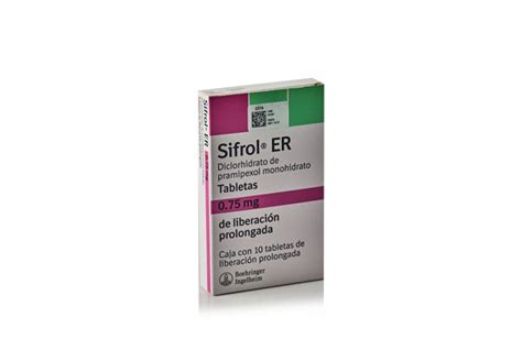 SIFROL ER 0 75 MG TABLETAS VÍA ORAL