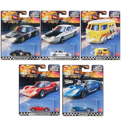 HOT WHEELS CAR CULTURE PREMIUM BOULEVARD SERIES GJT68 956D TOYOTA 86 ALFA ROMEO KOOL KOMBI