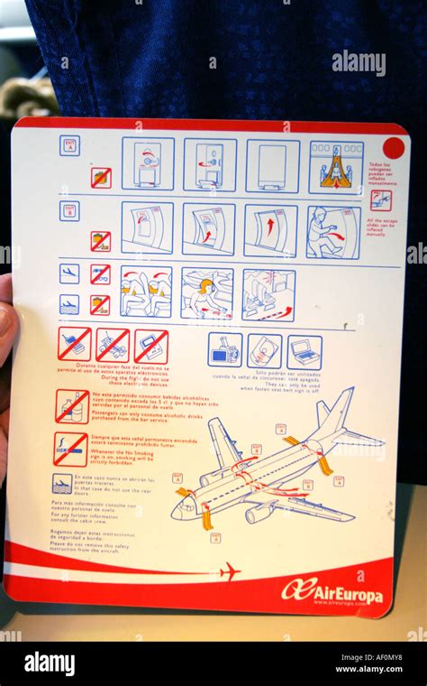 Safety instructions used on a Boeing 737 plane Stock Photo - Alamy