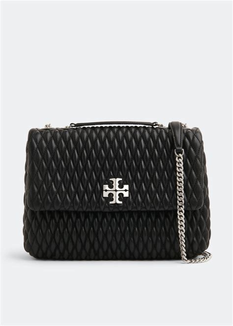 Tory Burch Kira Ruched Convertible Shoulder Bag For Women Black In