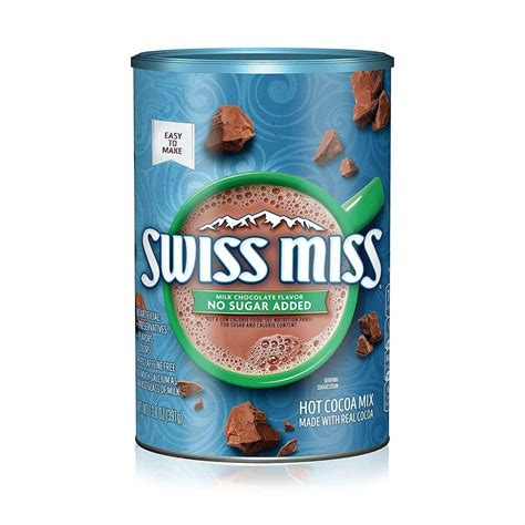 Swiss Miss Hot Cocoa Mix No Sugar Added Milk Chocolate Oz Canister Cans