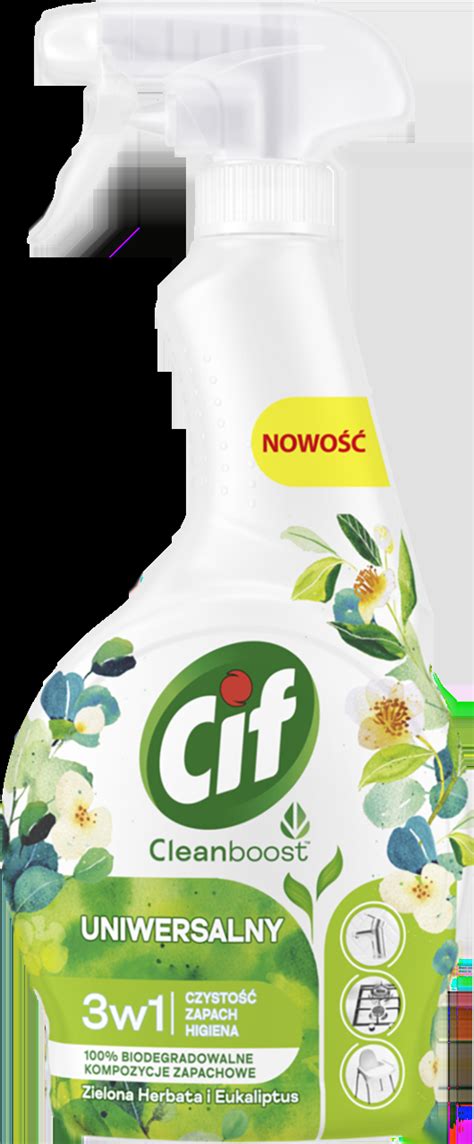 CIF Cleanboost Spray Do Czyszczenia 3w1 Uniwersalny Zielona